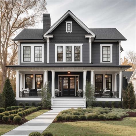 gray metal roof gray house|gray exterior with black trim.